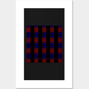 Red Blue Black Stripe Posters and Art